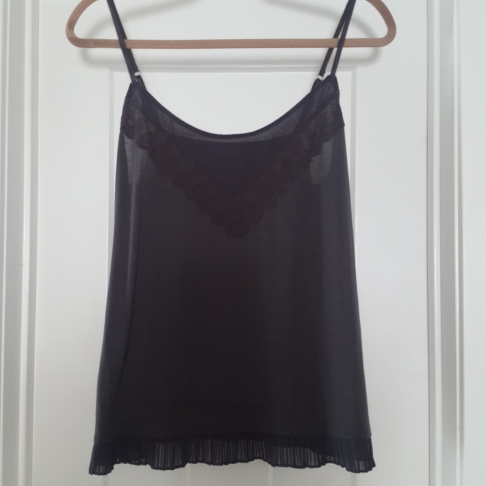 American Eagle DK Grey Cami with pleat trim